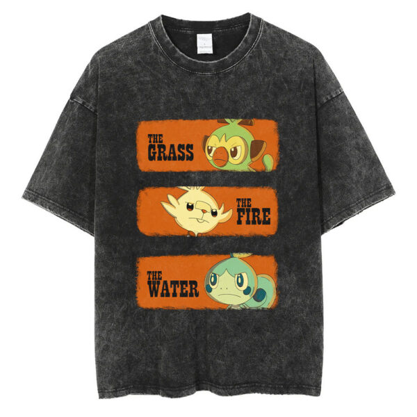 The Grass, The Fire and The Water T-Shirt Pokemon T-shirt, Anime T-shirt