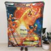 Charizard V2 Blanket Pokemon Card Blanket Pokemon Blanket Anime Blanket