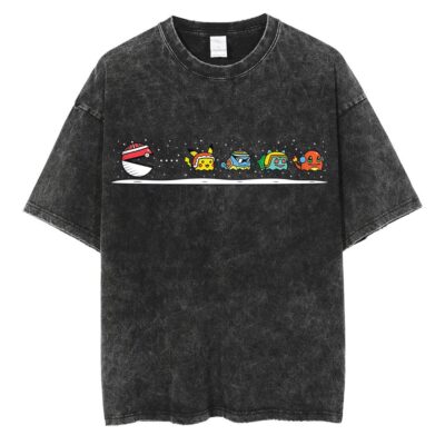 Winter Pac-Mon Ball T-Shirt Pokemon T-shirt Anime T-shirt