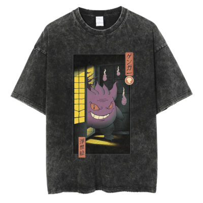 Purple Ghost Ukiyo-e T-Shirt Pokemon T-shirt Anime T-shirt