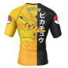 Hooktab Pikachu Attack Pokemon Short Sleeve Rash Guard Compression Shirt Cosplay Anime Gym Shirt