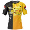 Hooktab Pikachu Attack Pokemon Short Sleeve Rash Guard Compression Shirt Cosplay Anime Gym Shirt