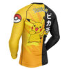 Hooktab Pikachu Attack Pokemon Long Sleeve Rash Guard Compression Cosplay Anime Gym Shirt