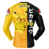 Hooktab Pikachu Attack Pokemon Long Sleeve Rash Guard Compression Cosplay Anime Gym Shirt