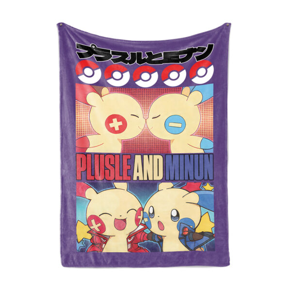 Plusle and Minun Blanket Pokemon Blanket Anime Blanket