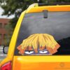 Scary Face Zenitsu Car Sticker Custom Demon Slayer Anime Car Accessories