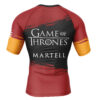 Hooktab House Martell Game of Thrones Short Sleeve Rash Guard Compression Shirt Cosplay Anime Gym Shirt