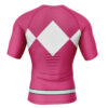 Hooktab Pink Ranger Mighty Morphin Power Rangers Short Sleeve Rash Guard Compression Shirt Cosplay Anime Gym Shirt