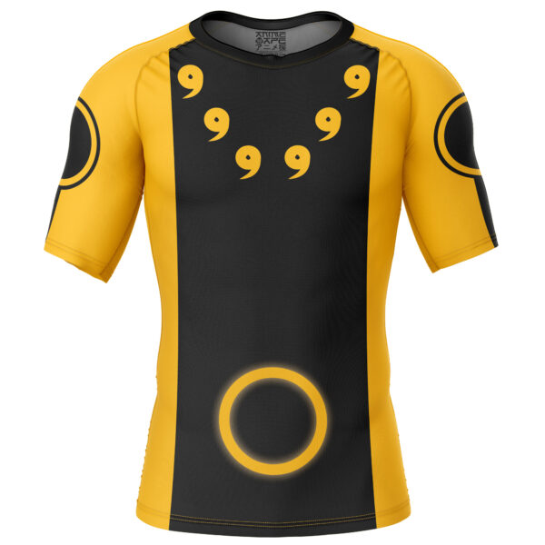 Hooktab Six Paths Sage Mode Naruto Short Sleeve Rash Guard Compression Shirt Cosplay Anime Gym Shirt