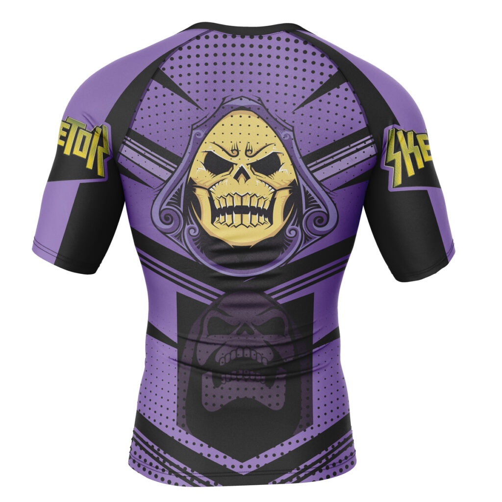 Hooktab Skeletor Masters Of The Universe Short Sleeve Rash Guard Compression Shirt Cosplay Anime Gym Shirt