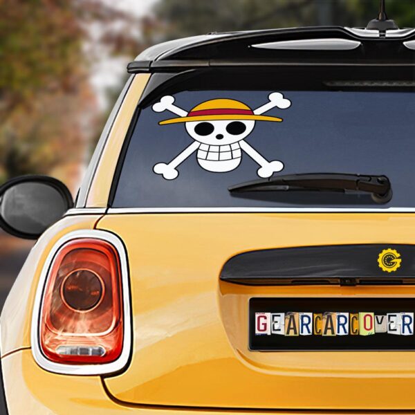 Straw Hat Pirates Flag Car Sticker Custom One Piece Anime Car Accessories