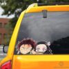 Tanjiro And Nezuko Car Sticker Funny Custom Demon Slayer Anime Car Decor