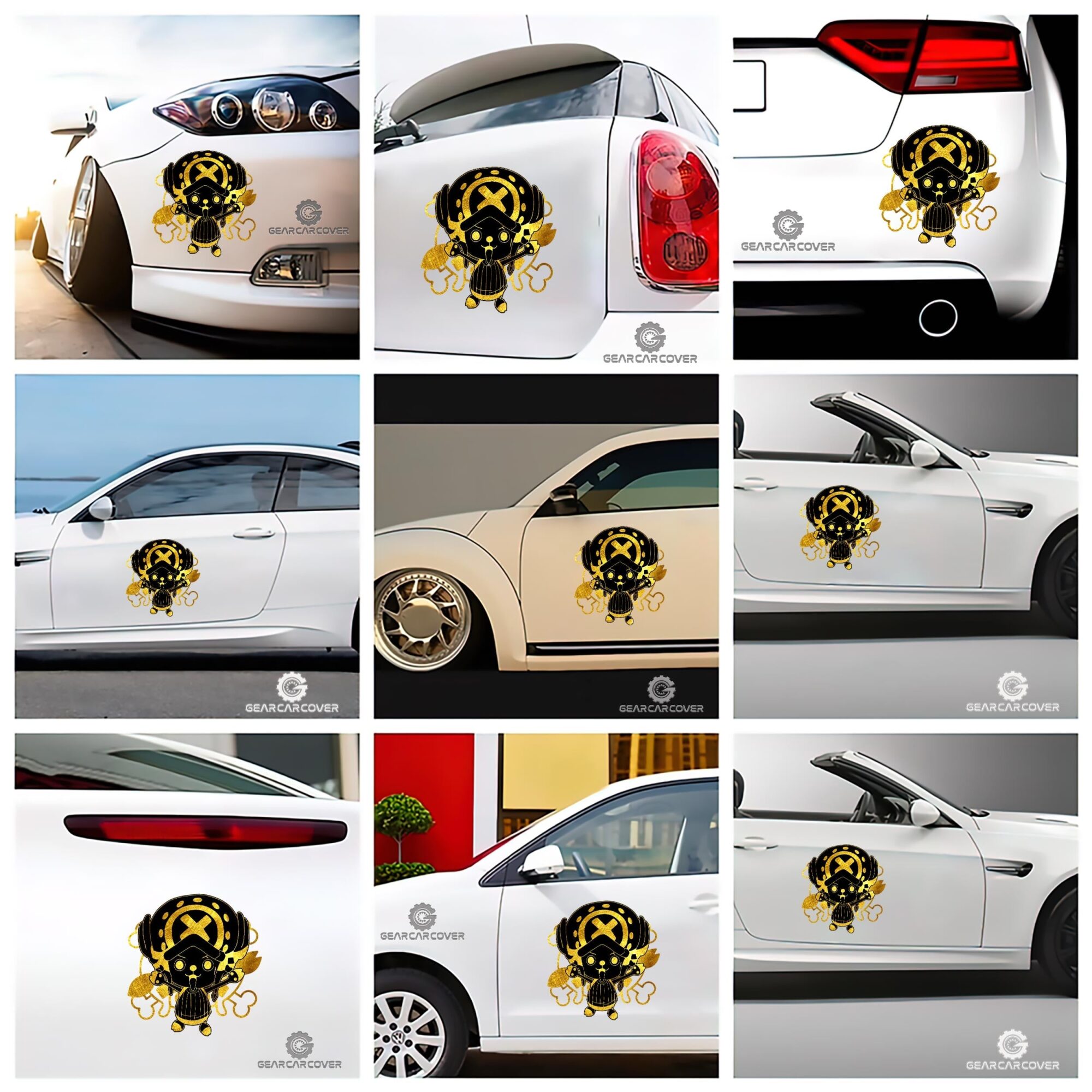 Tony Tony Chopper Car Sticker Custom One Piece Anime Gold Silhouette Style