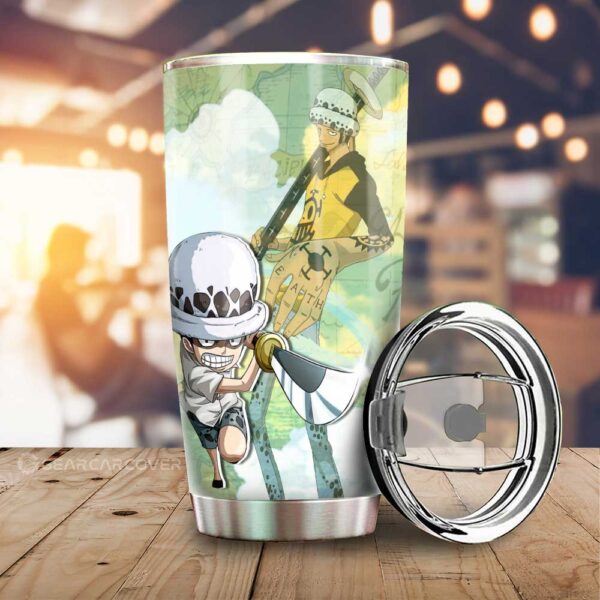 Trafalgar Law Stainless Steel Anime Tumbler Cup Custom One Piece Map For Anime Fans