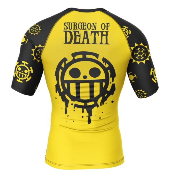 Hooktab Trafalgar Law One Piece Short Sleeve Rash Guard Compression Shirt Cosplay Anime Gym Shirt