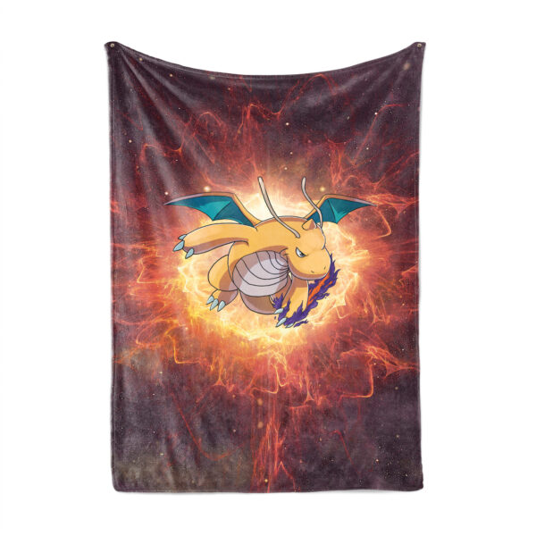 Trippy Dragonite Blanket Pokemon Blanket Anime Blanket