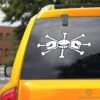 White Blackbeard Flag Car Sticker Custom One Piece Anime Car Accessories