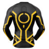 Hooktab Yellow Circuits Uniform Tron Long Sleeve Rash Guard Compression Cosplay Anime Gym Shirt