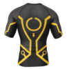 Hooktab Yellow Circuits Uniform Tron Short Sleeve Rash Guard Compression Shirt Cosplay Anime Gym Shirt