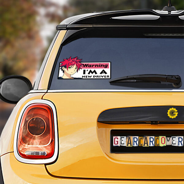 Yukihira Soma Warning New Driver Car Sticker Custom Car Accessories