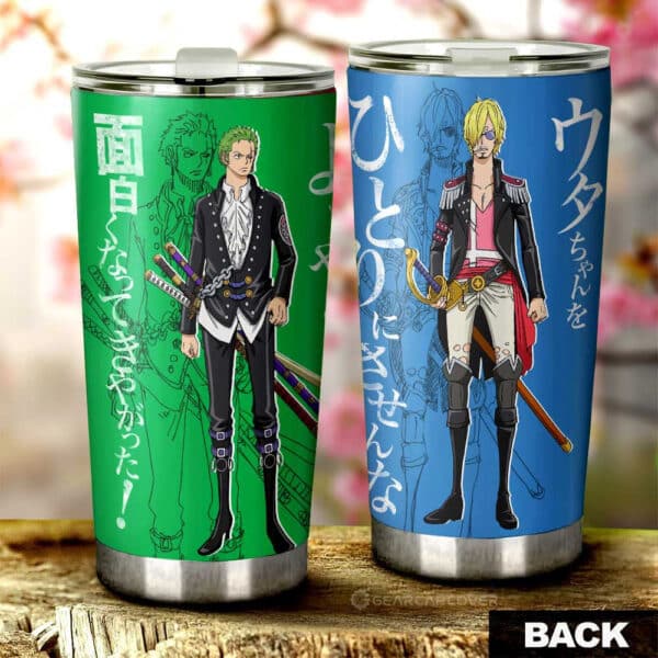 Zoro And Sanji Stainless Steel Anime Tumbler Cup Custom One Piece Red Anime