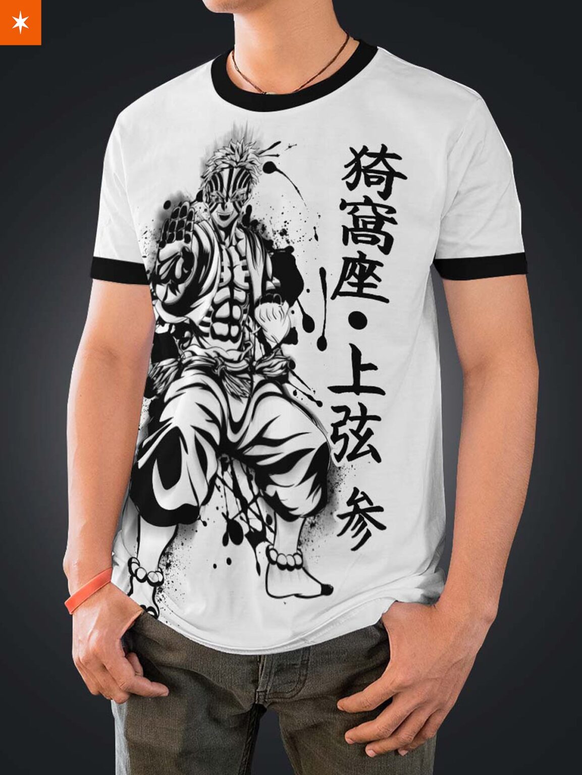 Akaza B&W Demon Slayer Anime Unisex T-Shirt