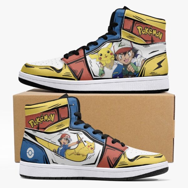 Ash Ketchum and Pikachu Mid 1 Basketball Shoes