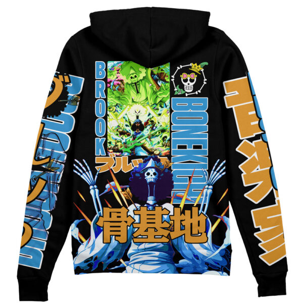 Brook V2 One Piece Streetwear Otaku Cosplay Anime Zip Hoodie