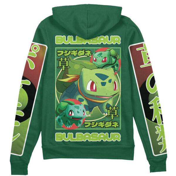 Bulbasaur Pokemon Streetwear Otaku Cosplay Anime Zip Hoodie
