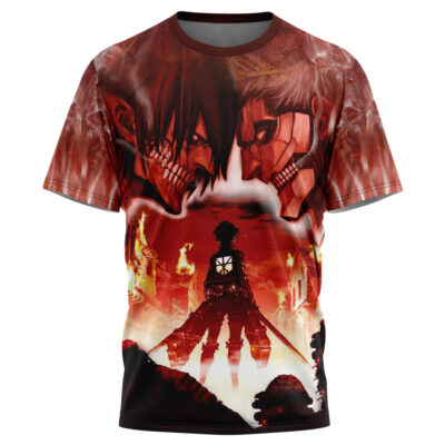 Hooktab Burning Attack on Titan Anime T-Shirt