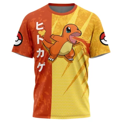 Hooktab Charmander Attack Pokemon Shirt Anime T-Shirt