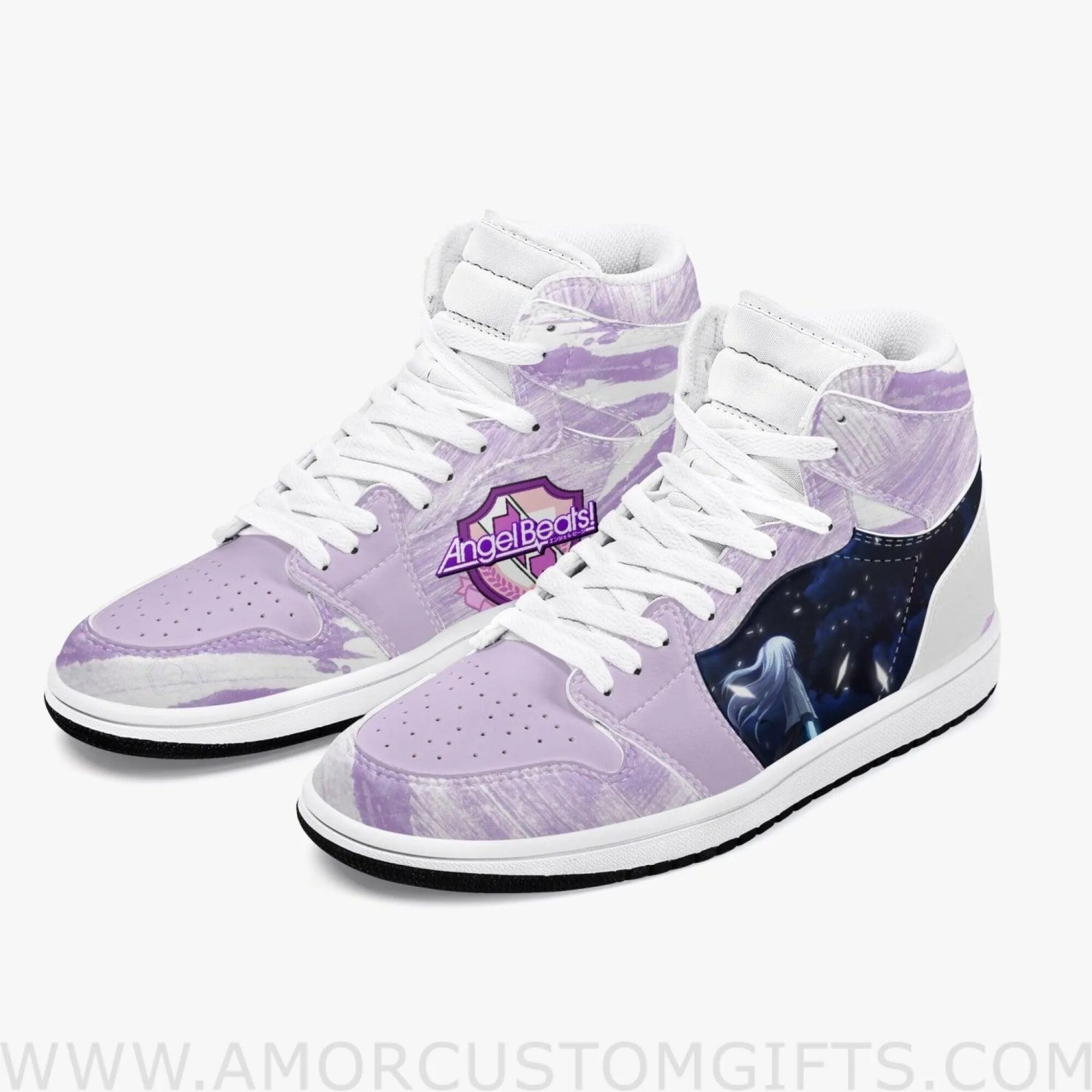 Custom Angel Beats Kanade JD1 Anime Sneakers Mid 1 Basketball Shoes