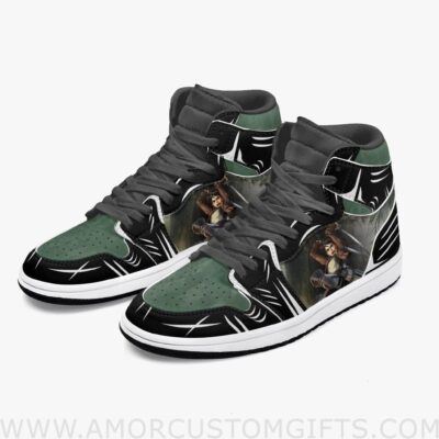 Custom Attack On Titan Eren Yeager JD1 Anime Sneakers Mid 1 Basketball Shoes