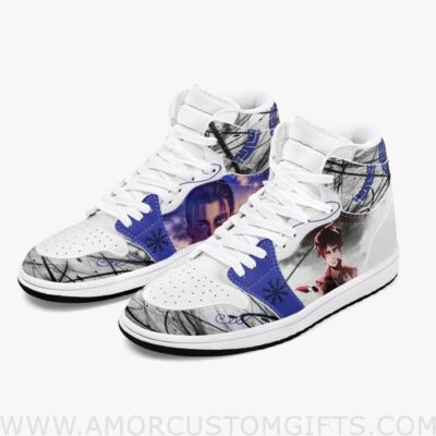 Custom Attack On Titan Eren Yeager JD1 Anime Sneakers Mid 1 Basketball Shoes