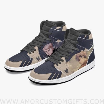 Custom Attack On Titan Jean Kirstein JD1 Anime Sneakers Mid 1 Basketball Shoes