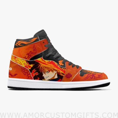 Custom Black Clover Leopold Vermillion JD1 Anime Sneakers Mid 1 Basketball Shoes
