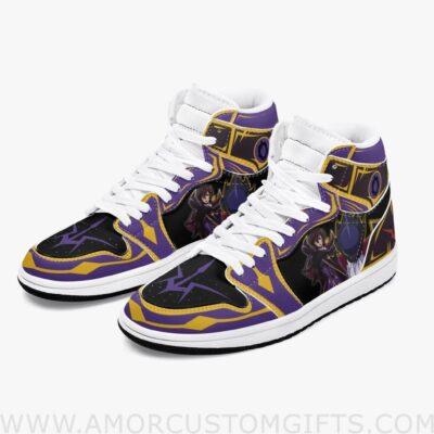 Custom Code Geass Lelouch Lamperouge JD1 Anime Sneakers Mid 1 Basketball Shoes