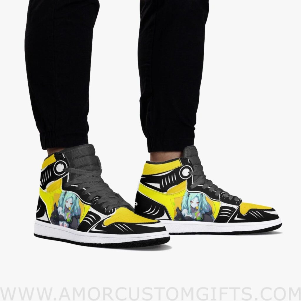 Custom Cyberpunk Edgerunners Rebecca JD1 Anime Sneakers Mid 1 Basketball Shoes