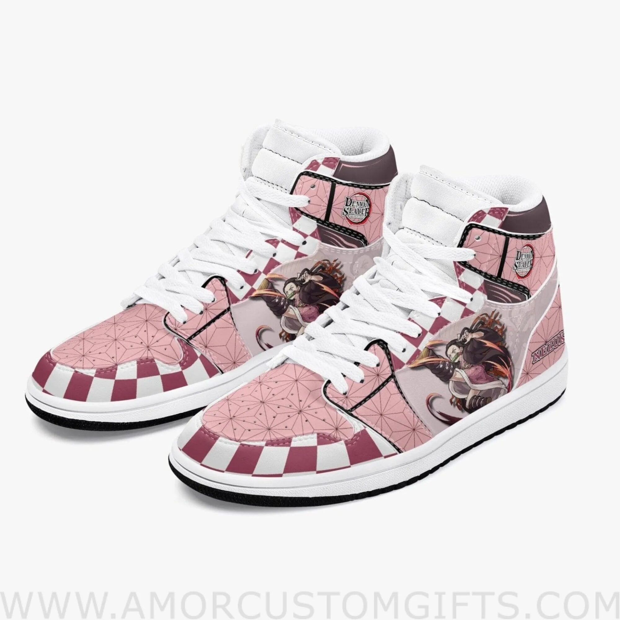 Custom Demon Slayer Nezuko JD1 Anime Shoes Mid Top Sneakers