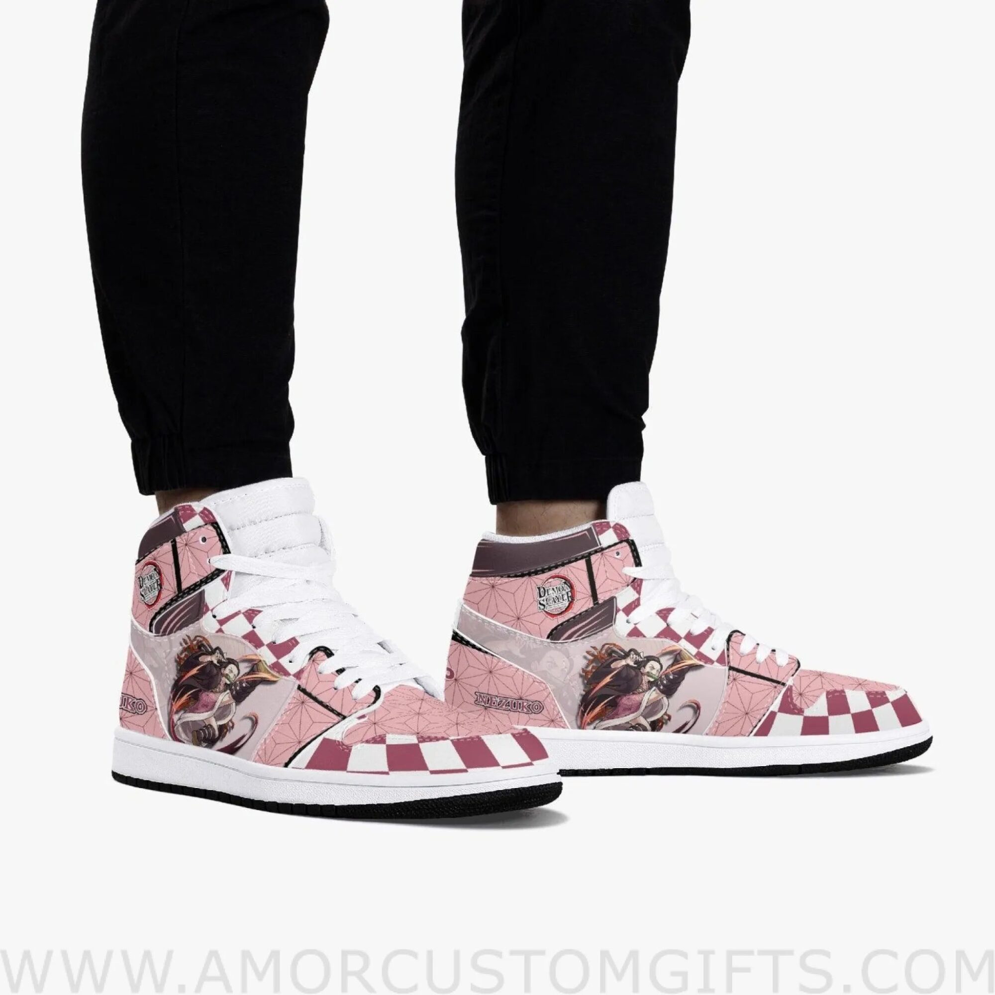 Custom Demon Slayer Nezuko JD1 Anime Shoes Mid Top Sneakers