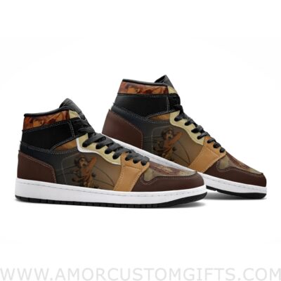 Custom Eren Yeager Attack on Titan Mid Top Basketball Sneakers Shoes | Personalizable Anime Fan Sneakers