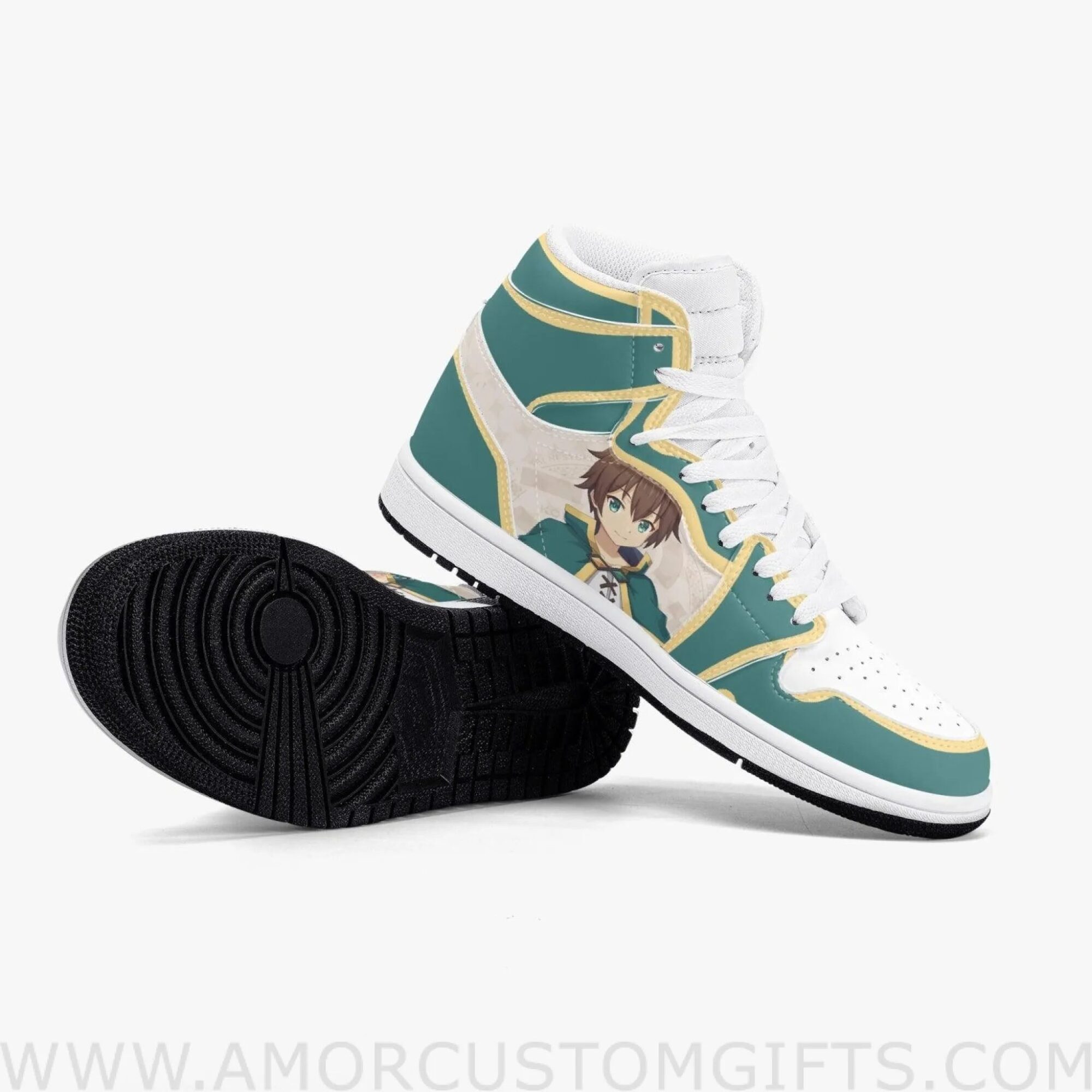 Custom KonoSuba Kazuma JD1 Anime Sneakers Mid 1 Basketball Shoes