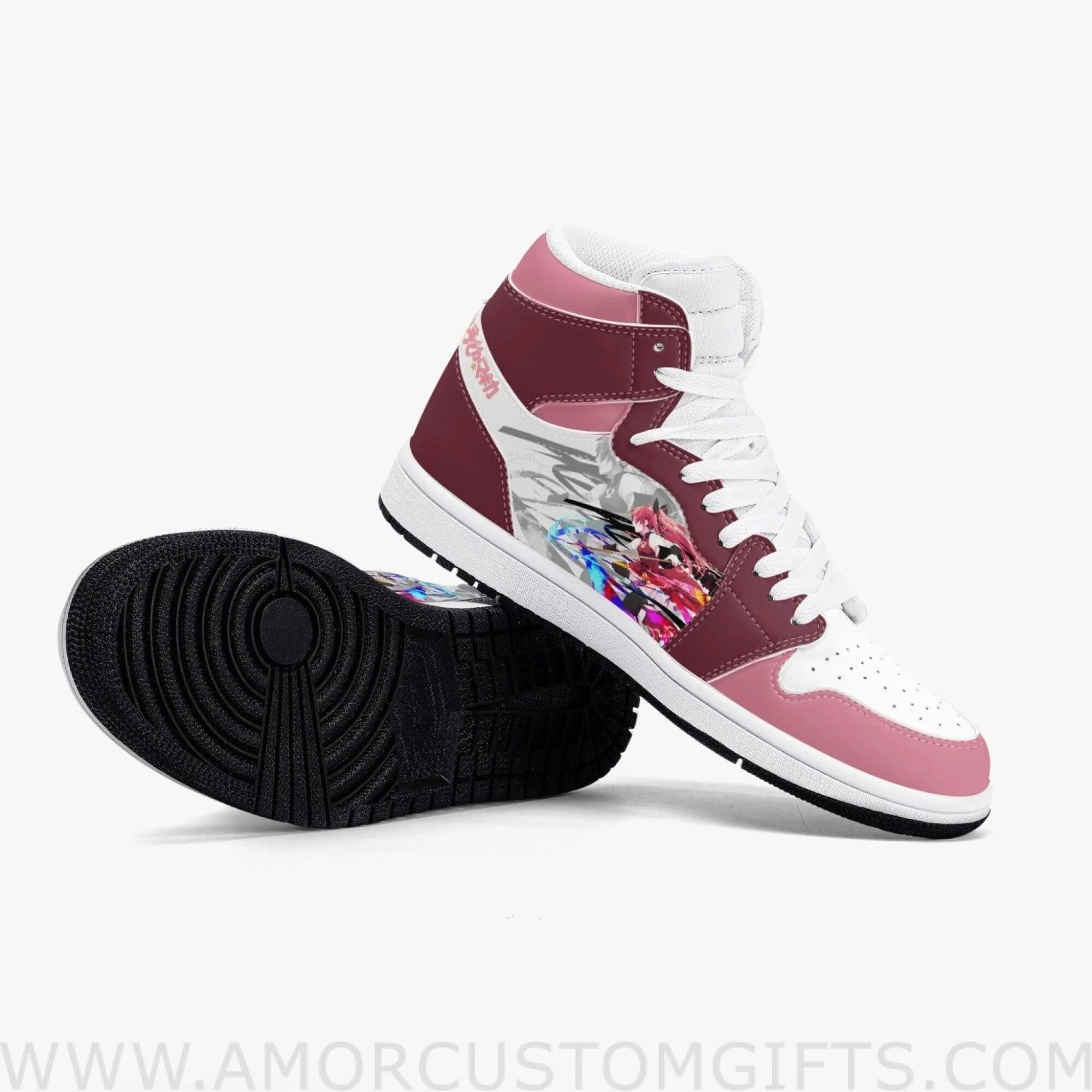 Custom Madoka Magica Sakura JD1 Anime Sneakers Mid 1 Basketball Shoes