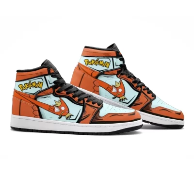 Custom Magikarp Pokemon V2 Mid Top Basketball Sneakers Shoes | Personalizable Anime Fan Sneakers