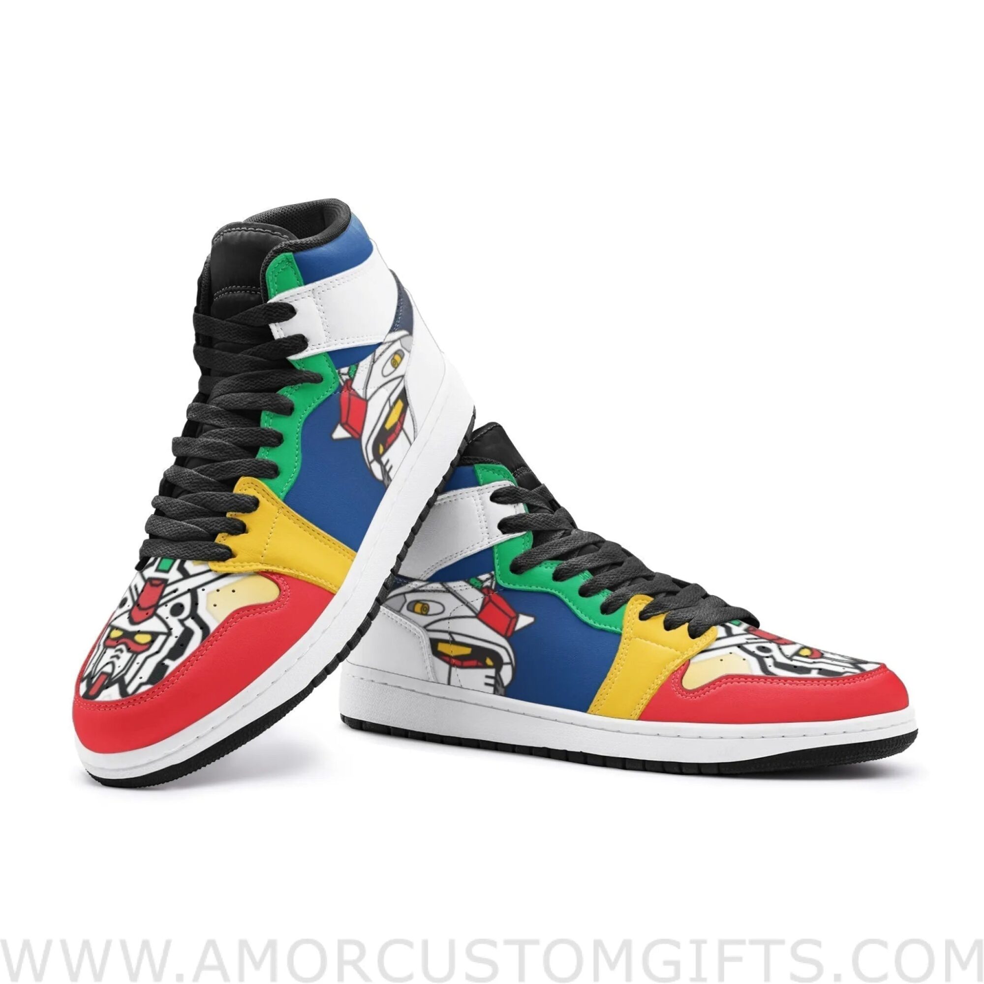 Custom Mobile Zeta Gundam Mid Top Basketball Sneakers Shoes | Personalizable Anime Fan Sneakers