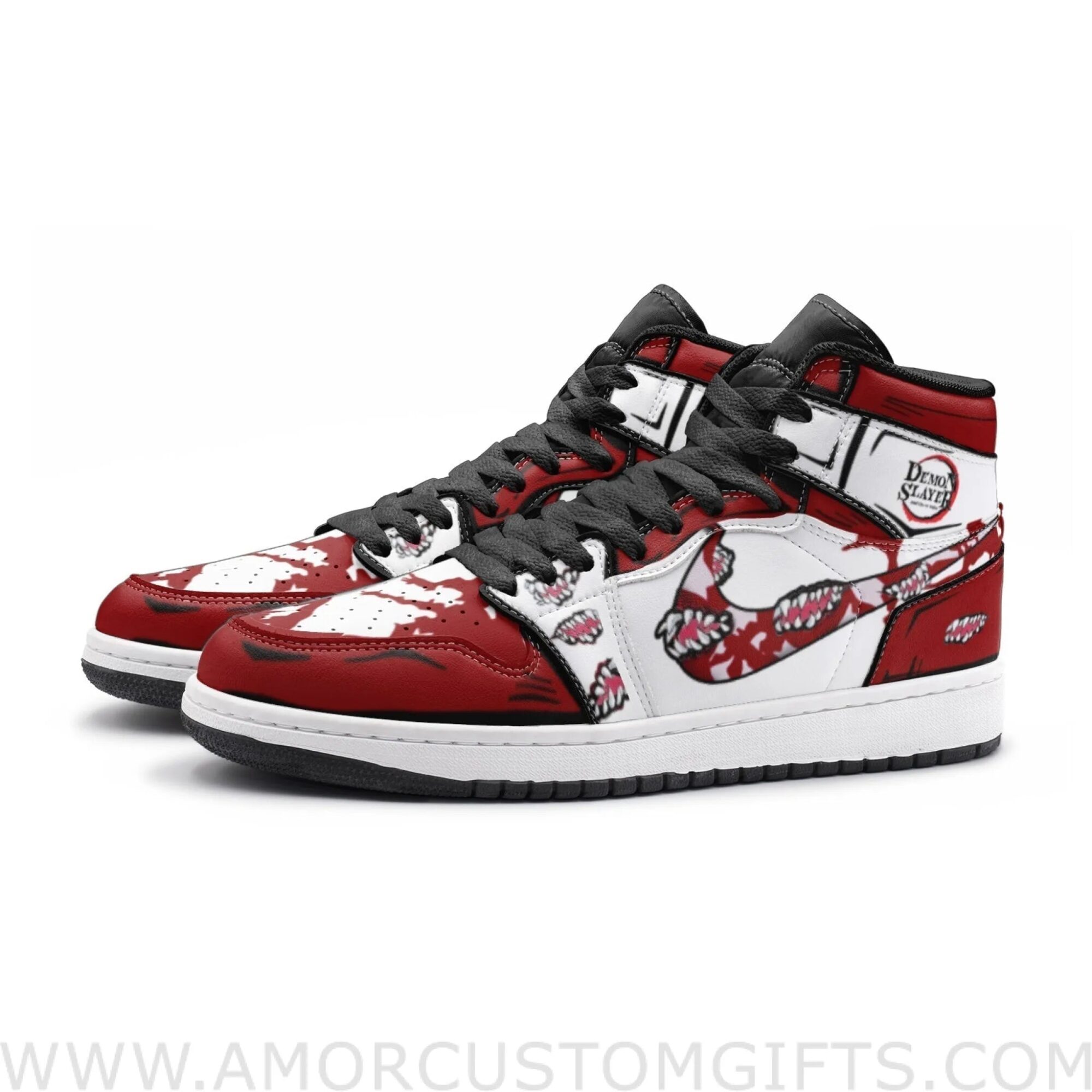 Custom Muzan Kibutsuji Demon Slayer Mid Top Basketball Sneakers Shoes | Personalizable Anime Fan Sneakers