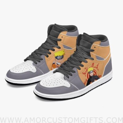 Custom Naruto Shippuden Naruto Uzumaki JD1 Anime Sneakers Mid 1 Basketball Shoes