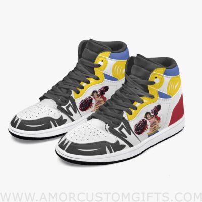 Custom One Piece Luffy Gear 5 JD1 Anime Sneakers Mid 1 Basketball Shoes