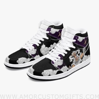 Custom One Piece Luffy White Gear 5 JD1 Anime Shoes Mid Top Sneakers