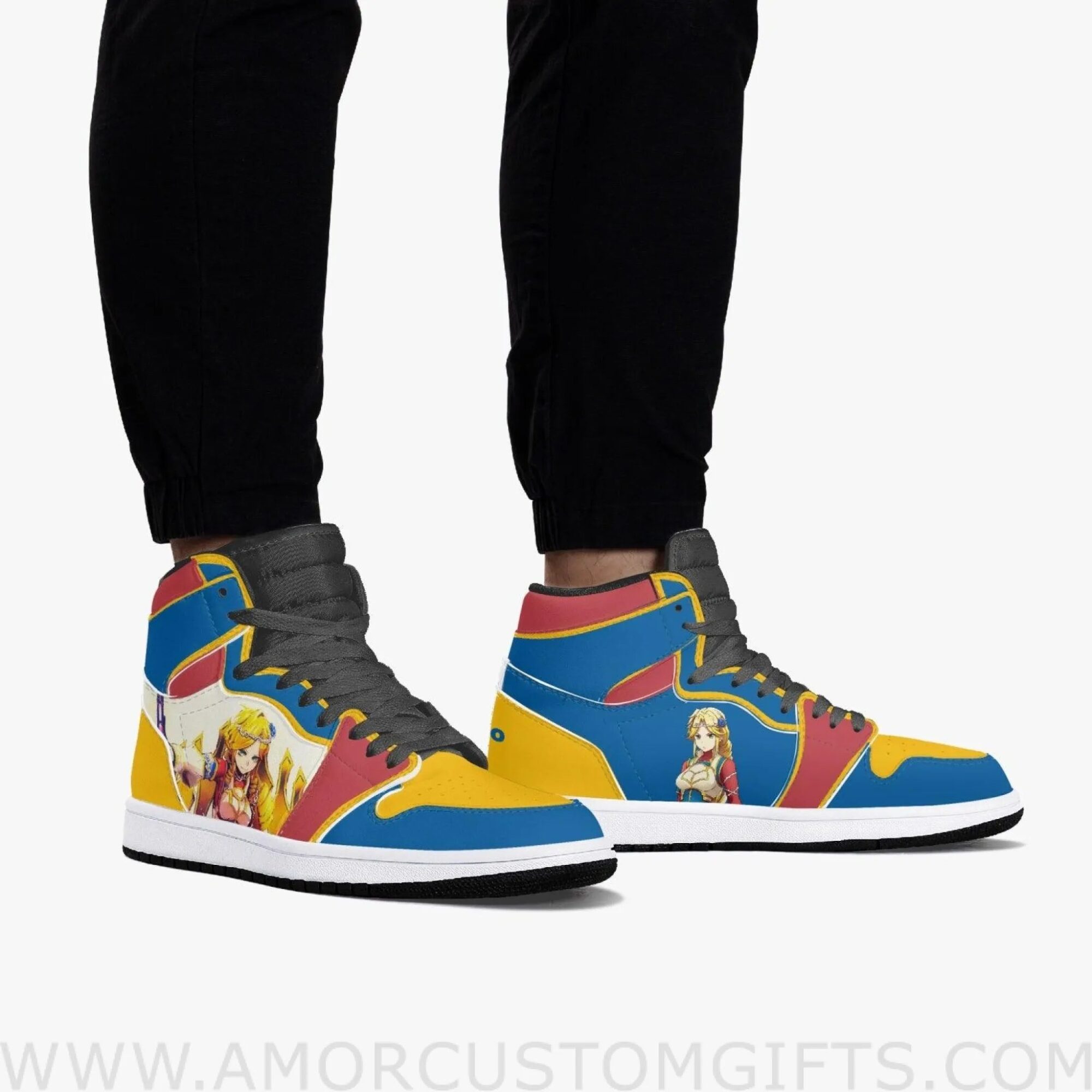 Custom Overlord Lakyus JD1 Anime Sneakers Mid 1 Basketball Shoes